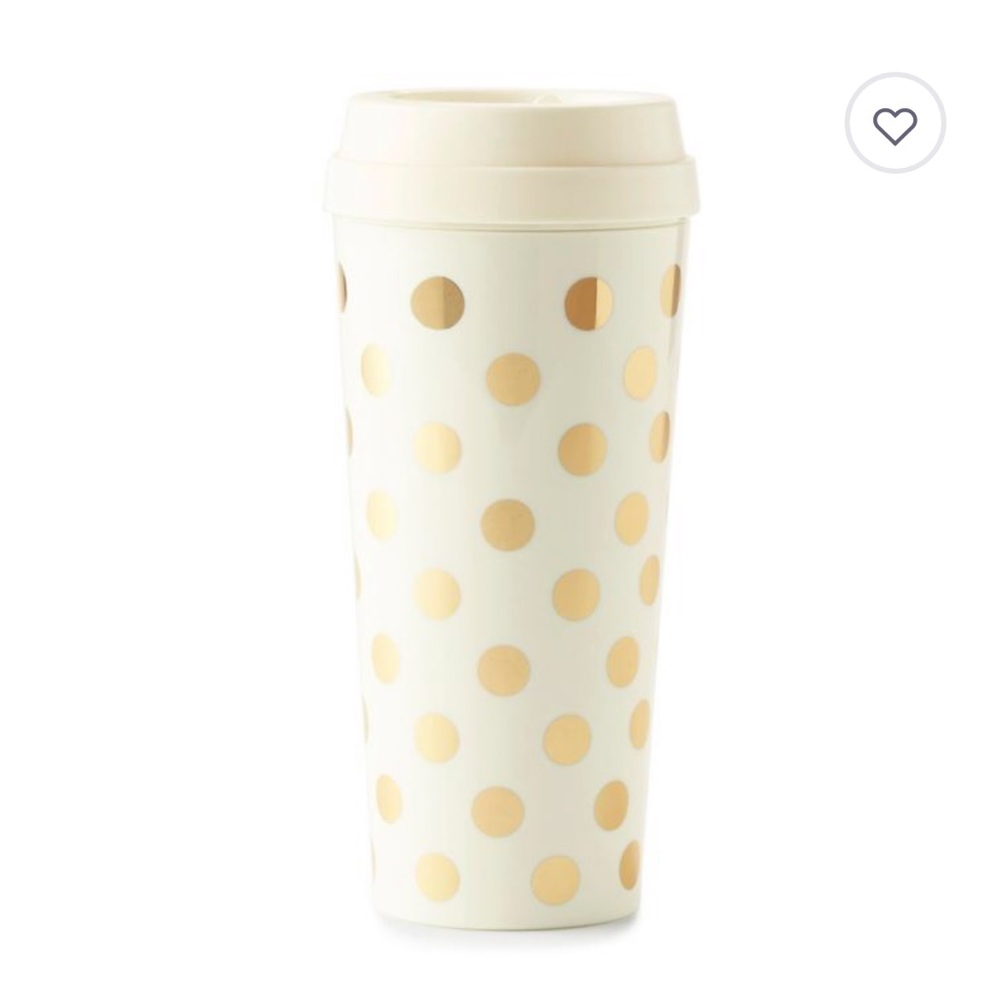 NEW Kate Spade Gold Dots Thermal Travel Tumbler